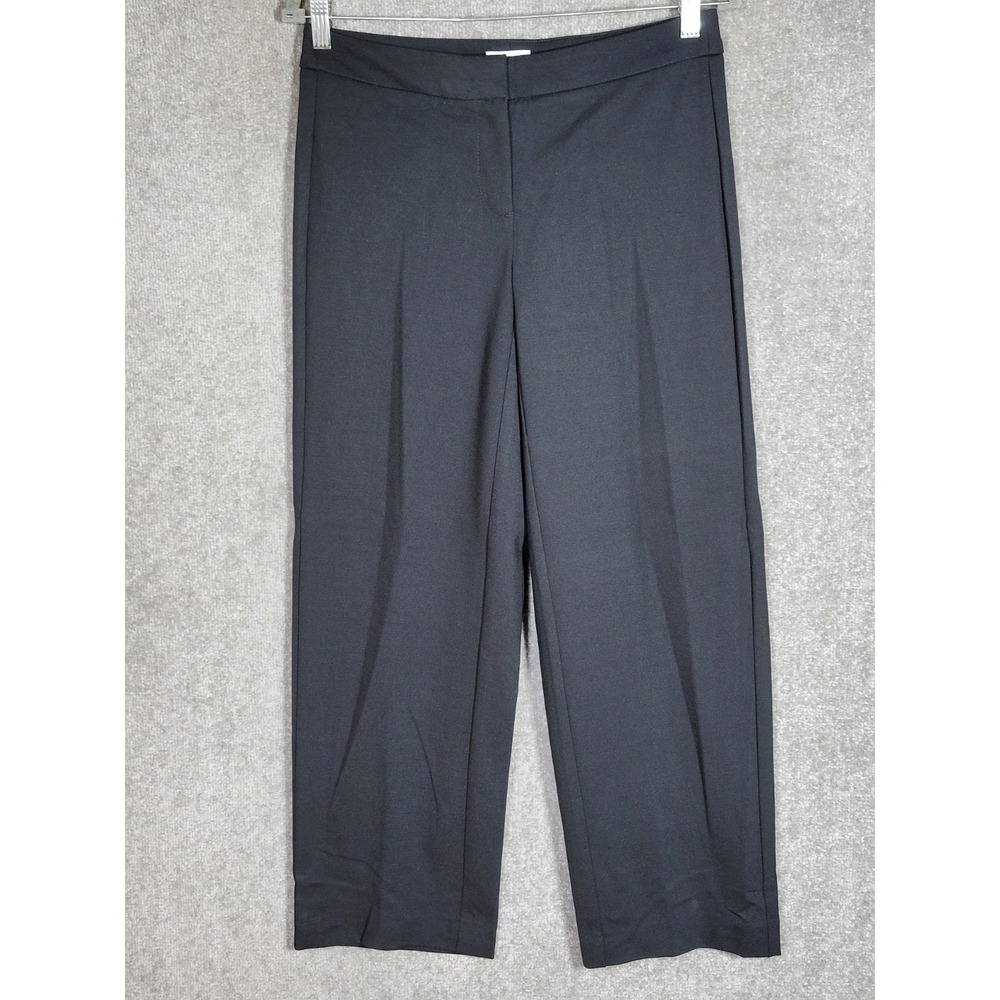 J Jill Ponte Knit Pants Womens Size 4 Black Stretch‎ Wide Straight Leg